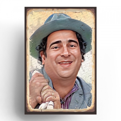 Zeki Alasya Yeşilçam Ahşap Retro Vintage Poster 