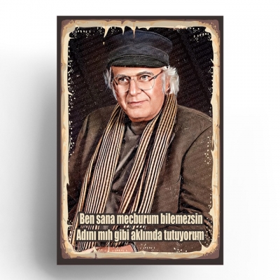 Atilla İlhan Ahşap Retro Vintage Poster 