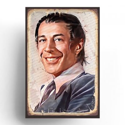 Münir Özkul Yeşilçam Ahşap Retro Vintage Poster 