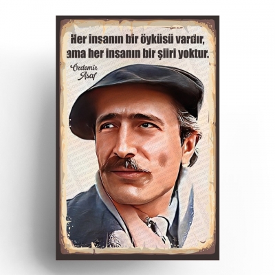 Özdemir Asaf Ahşap Retro Vintage Poster 