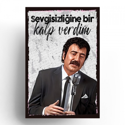Müslüm Gürses Ahşap Retro Poster
