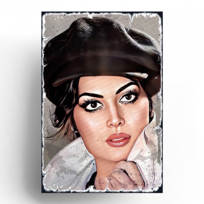 Yeşilçam Türkan Şoray   Retro Ahşap Poster