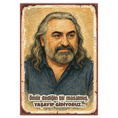 Volkan Konak - ahşap retro poster