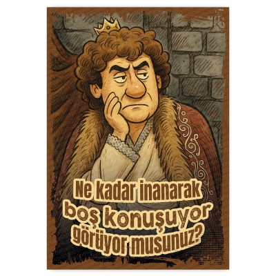 Ne kadar inanarak bos konuşuyor görüyormusunuz? Prens- ahşap retro poster