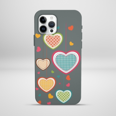 Örgü Desenli Kalpler Lansman Telefon Kılıfı