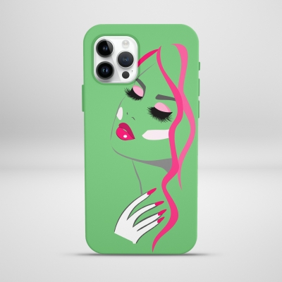 Pembe çizgili kız Lansman Telefon Kılıfı