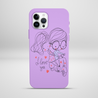 Love You Bisikletli Çocuklar Lansman Telefon Kılıfı