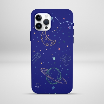 Uzay Ay Desenleri Çizgisel renkli Lansman Telefon Kılıfı