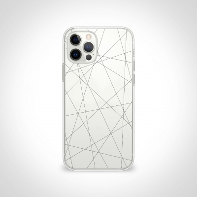Çizgili Desen Şeffaf Telefon Kılıfı
