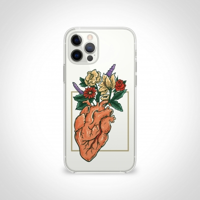Çiçek Ciğer Şeffaf Telefon Kılıfı