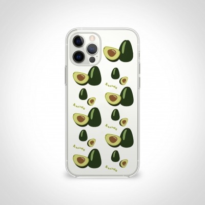 Avakado Deseni Şeffaf Telefon Kılıfı