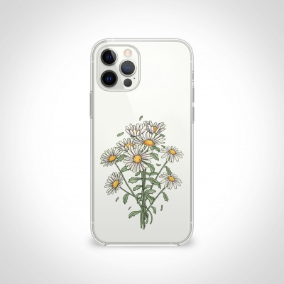 Papatya Sticker Şeffaf Telefon Kılıfı