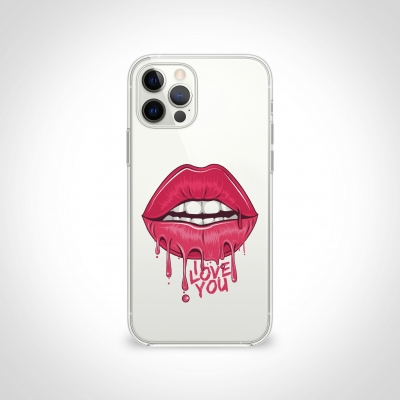 i love You Dudak Şeffaf Telefon Kılıfı