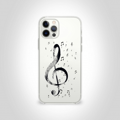 Müzik Sol Anahtarı Şeffaf Telefon Kılıfı