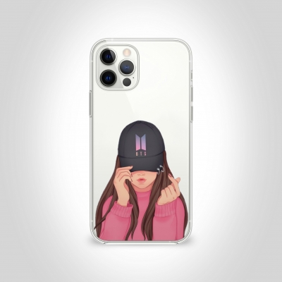 Şapkalı Kız Şeffaf Telefon Kılıfı