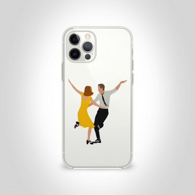 dans eden kadın ve erkek Şeffaf Telefon Kılıfı