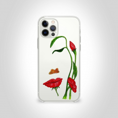 Nostalji Çiçek Şeffaf Telefon Kılıfı