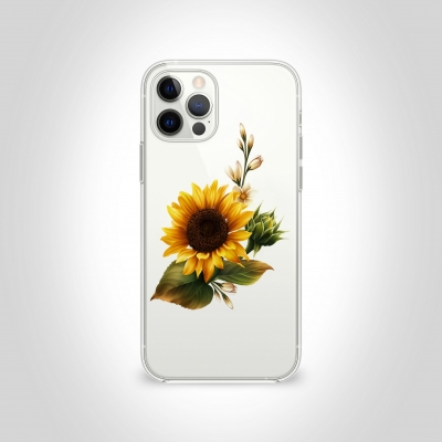 Ayçiçeği Şeffaf Telefon Kılıfı