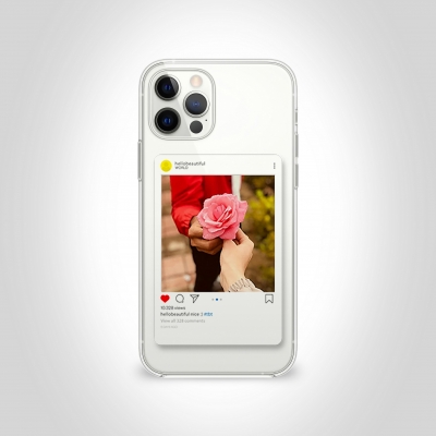 Kişisel Tasarım İnstagram Gönderisi Şeffaf Telefon Kılıfı