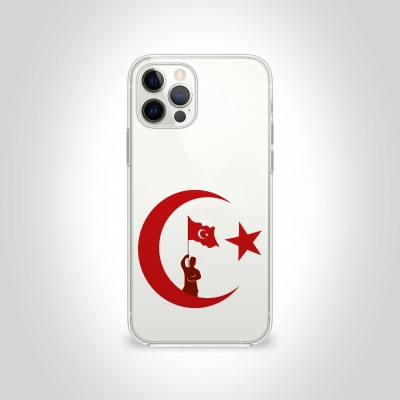 Türk Bayrağı 2 Şeffaf Telefon Kılıfı
