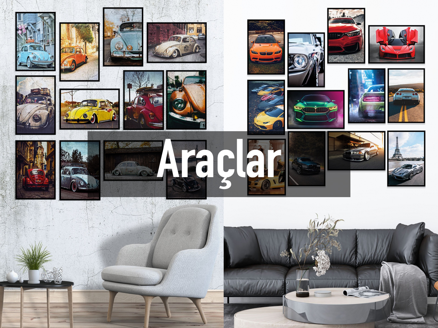 Araçlar Ahşap Tablo Setleri