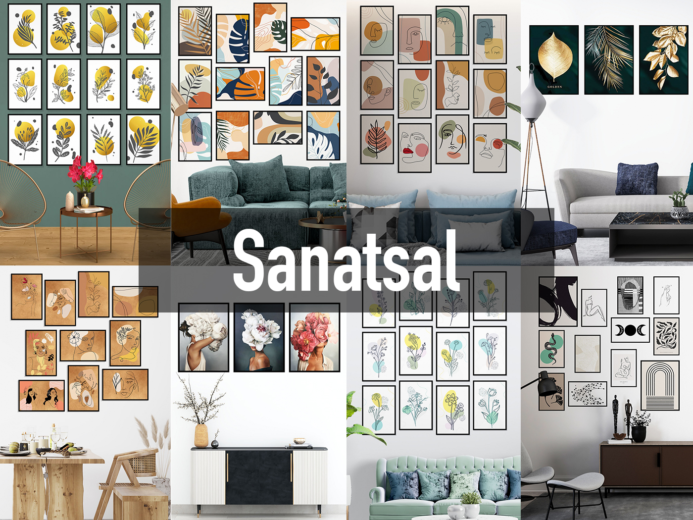 Sanatsal Ahşap Tablo Setleri